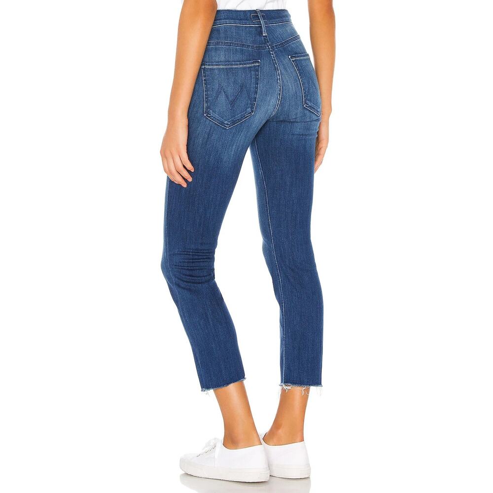 MOTHER Mid Rise Dazzler Crop Fray Squeeze It Size 27 - Picture 3 of 9